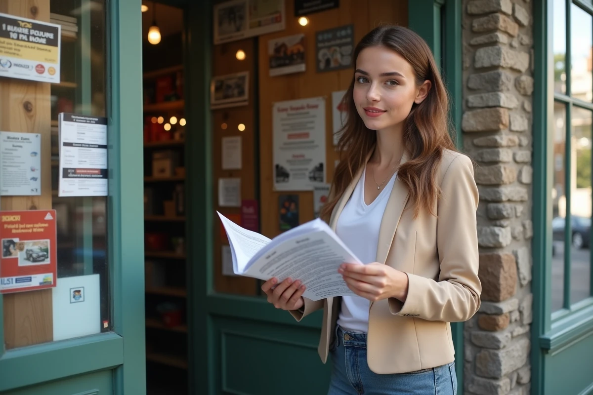 Jeune femme regardant un tableau d