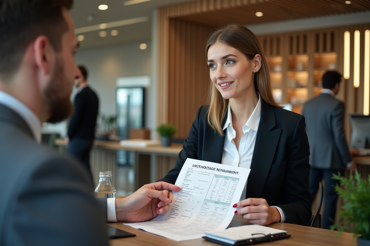 Jeune femme d affaires discutant avec conseiller bancaire