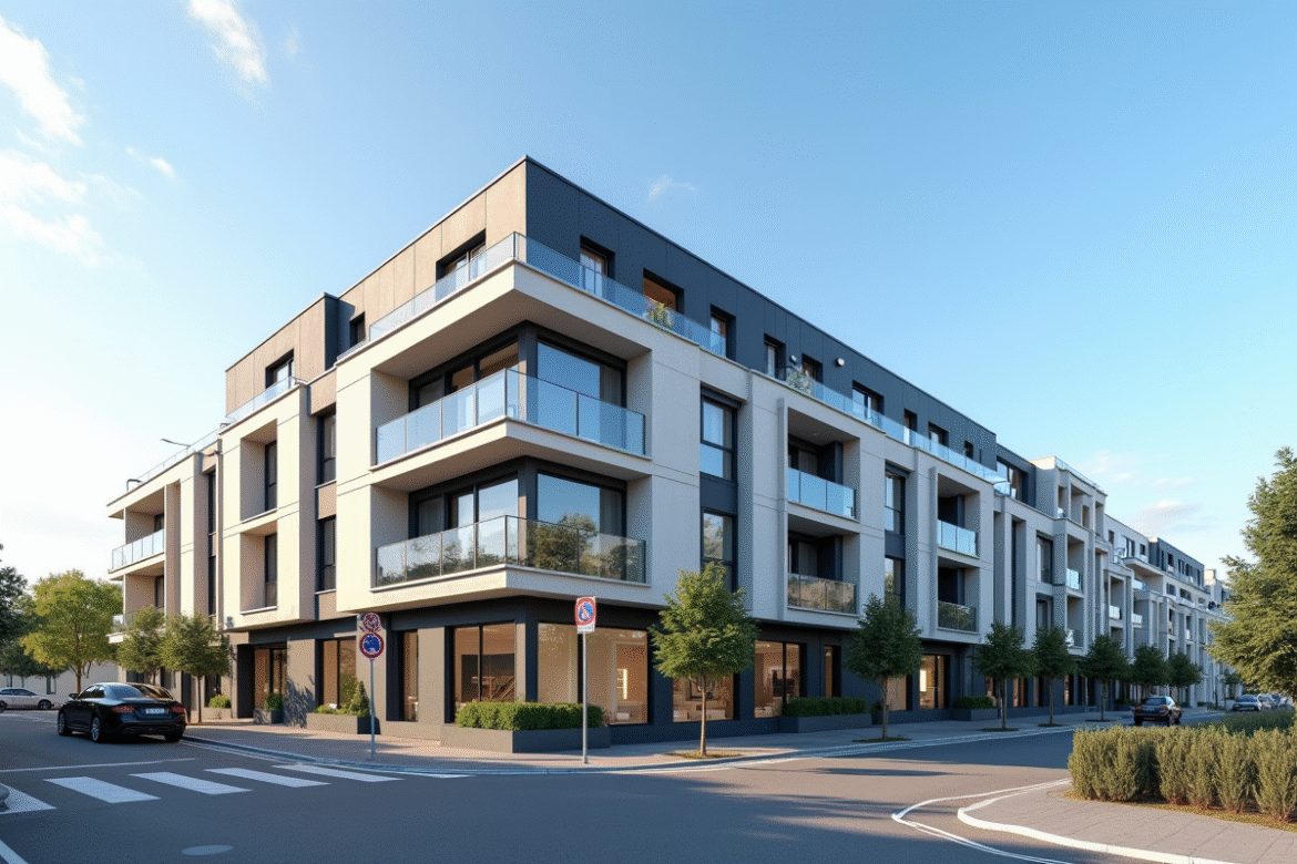 Bâtiment résidentiel moderne à Dinard en plein jour