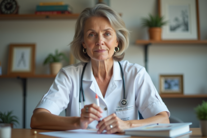 Infirmière préparant une injection dans un cadre chaleureux