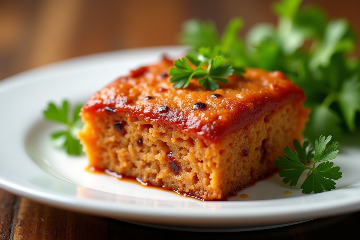 Tranche de gâteau au chorizo et fromage avec salade verte