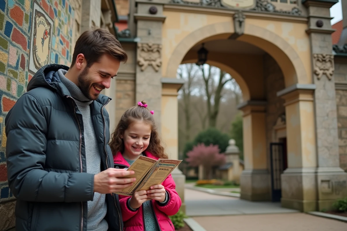 Pere et fille devant l
